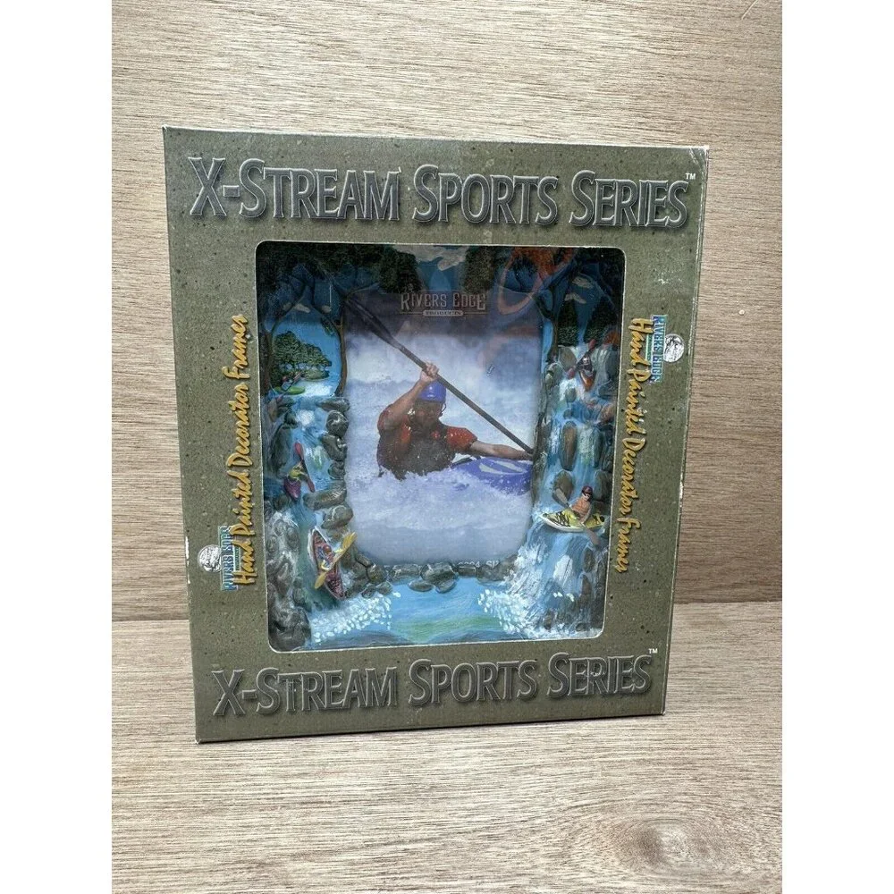 Rivers Edge Whitewater Kayak X-STREAM SPORTS SERIES Hand Painted Picture Frame